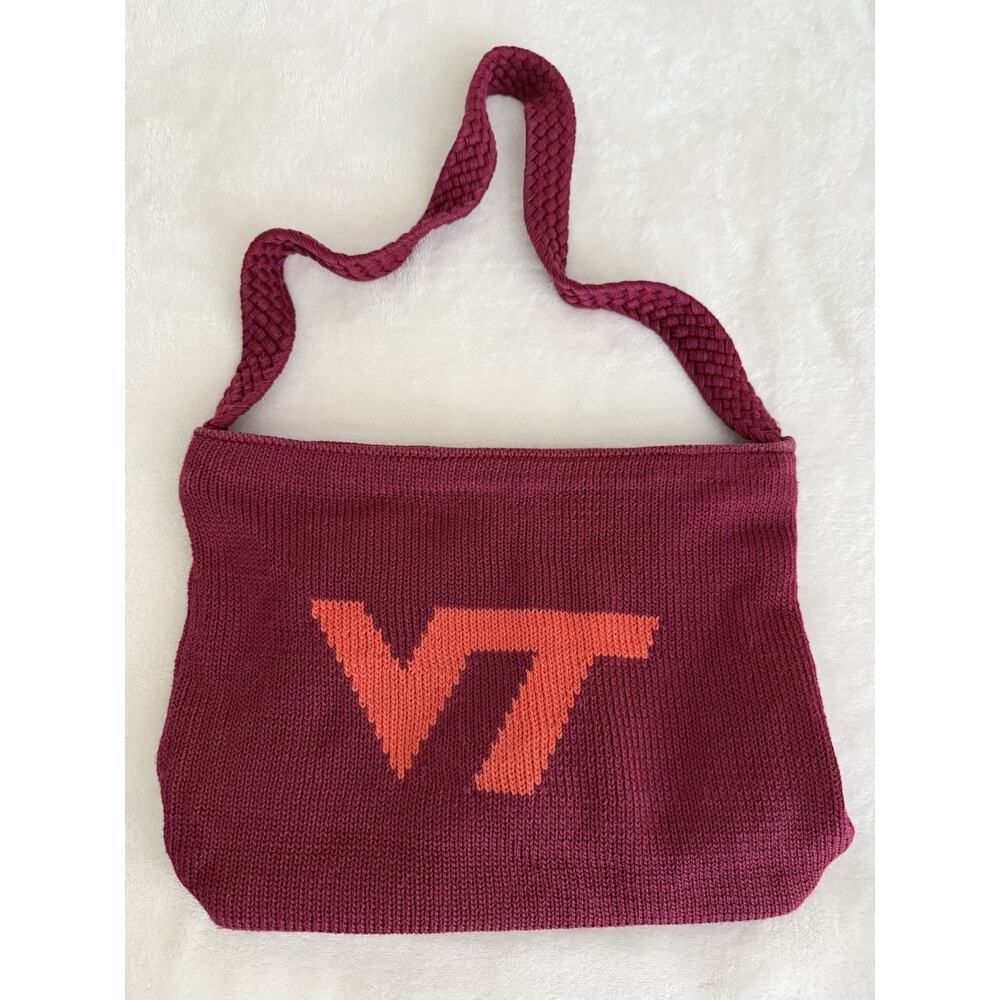 The Sak Maroon Knit Handbag Virginia Tech Hokies Braided Handle Shoulder Bag